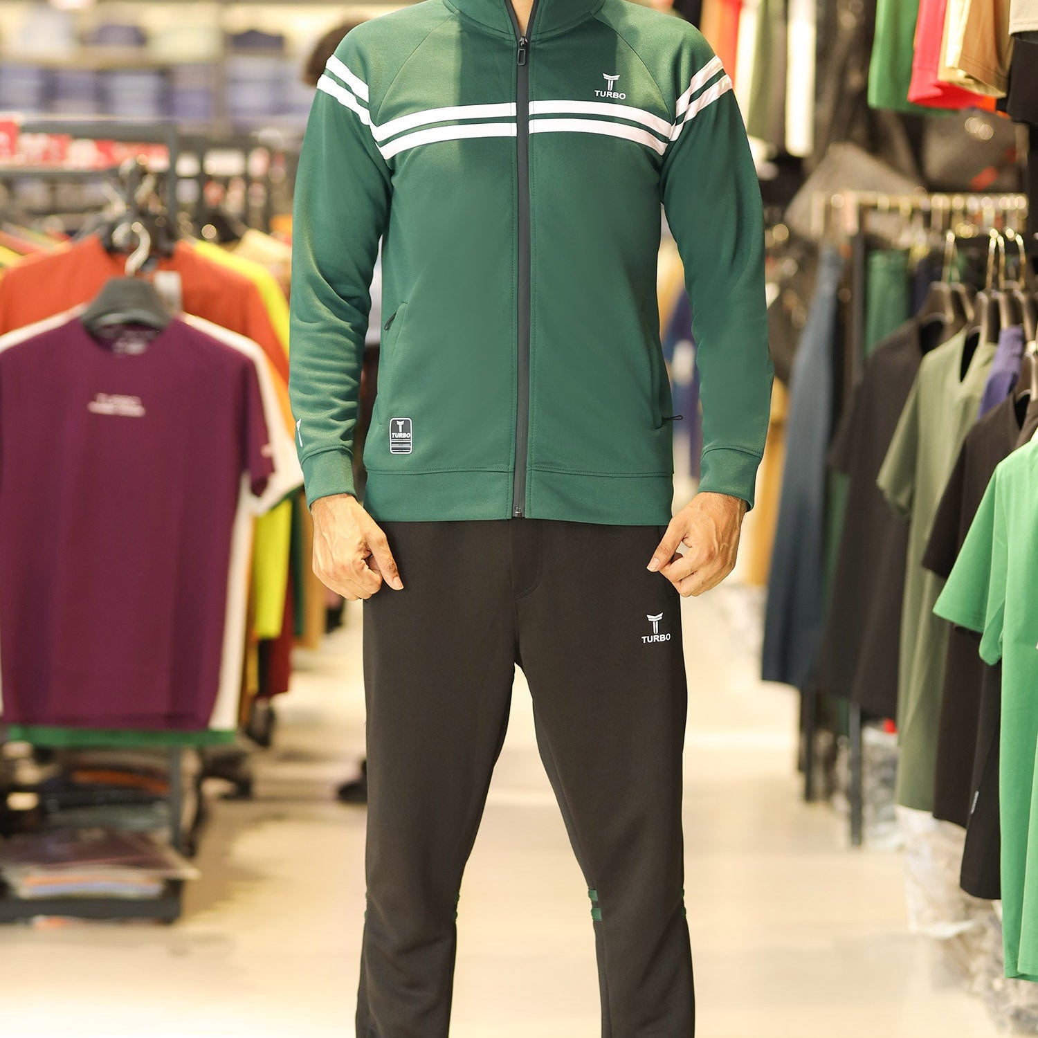 Turbo Edge Slim Fit Mock Neck Zipper Style Tracksuit