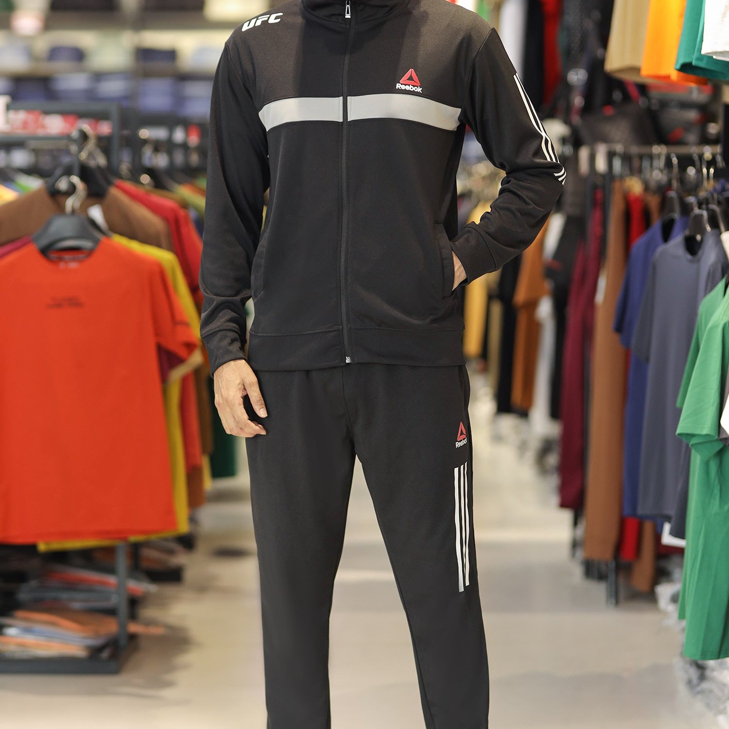 Rebok Ufc Fk Blank Walkout Mock Neck Tracksuit