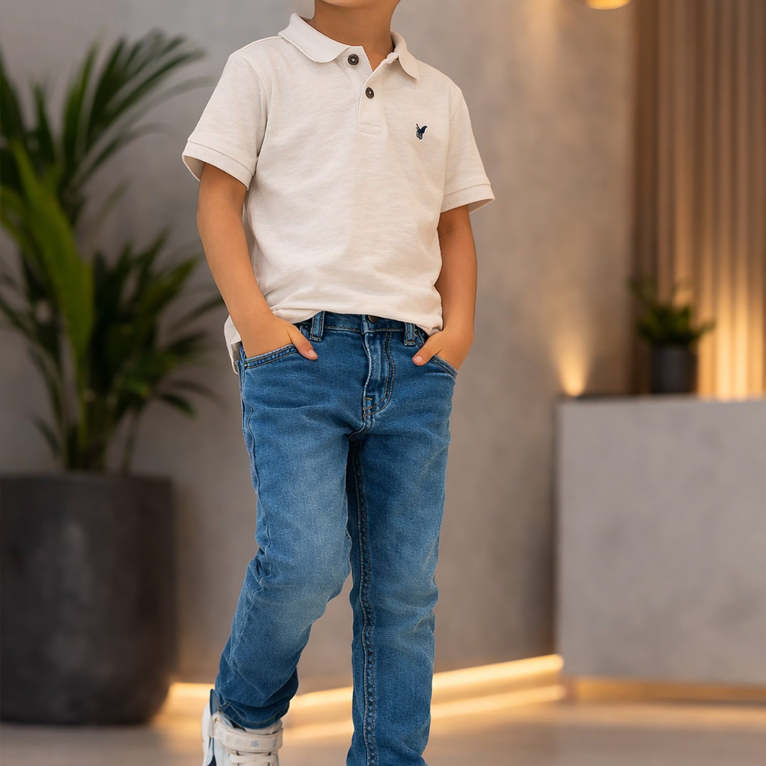 Turbo Straight-Cut Jeans For Boys In Blue