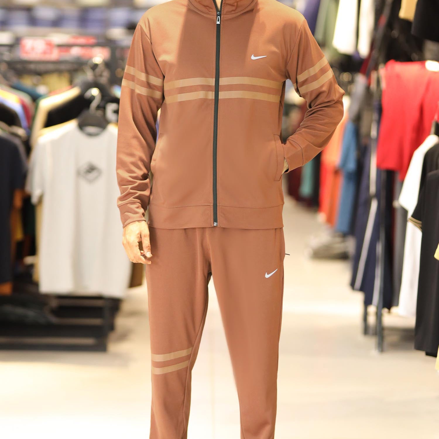 Nke Dual Line Signature Full Zipper Tracksuit
