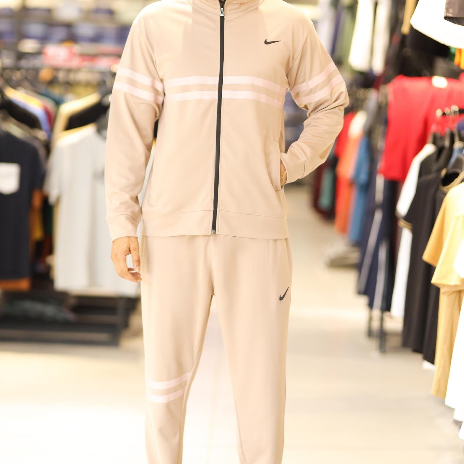 Nke Dual Line Signature Full Zipper Tracksuit