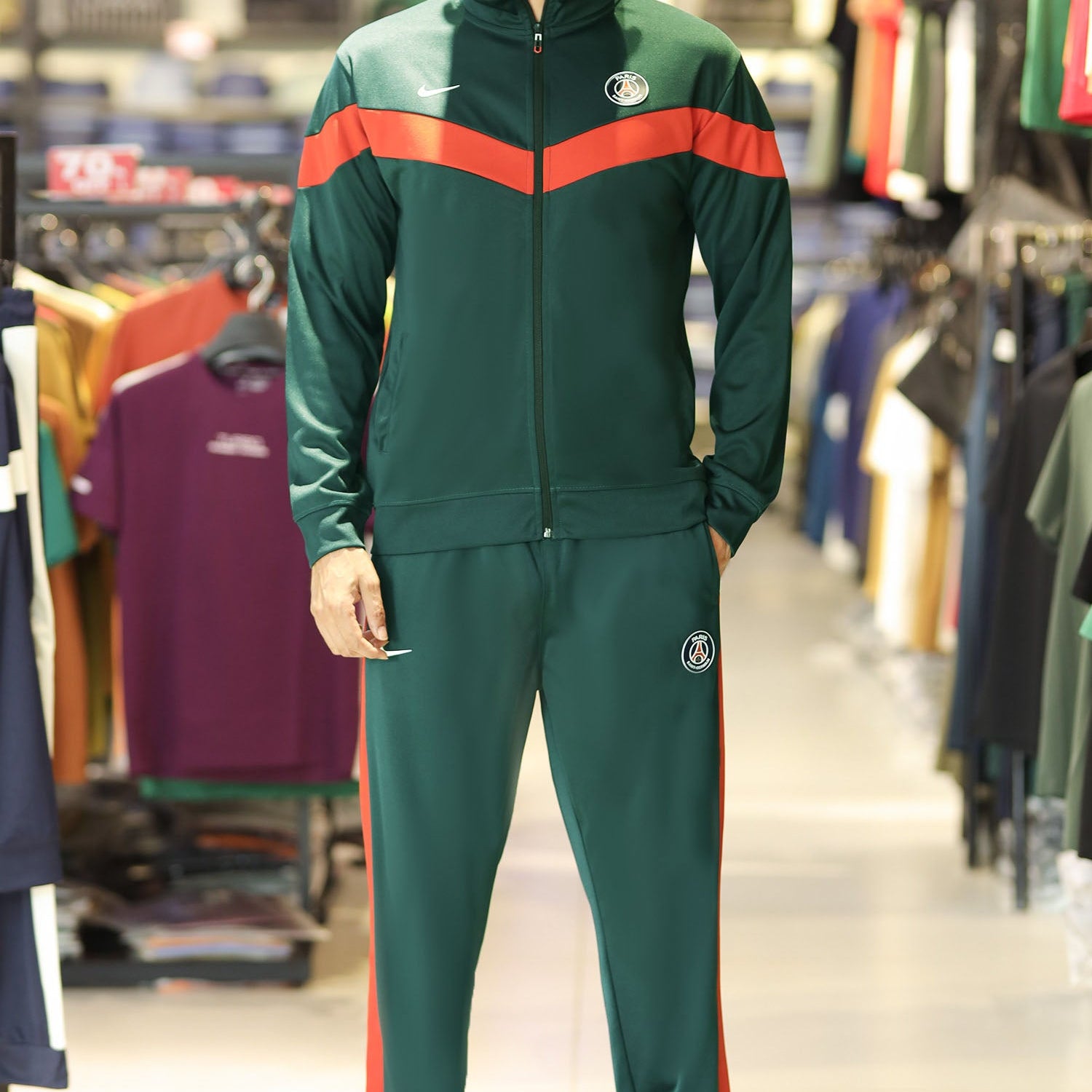 Nke Diagonal V Panel Signature Full Zipper Tracksuit