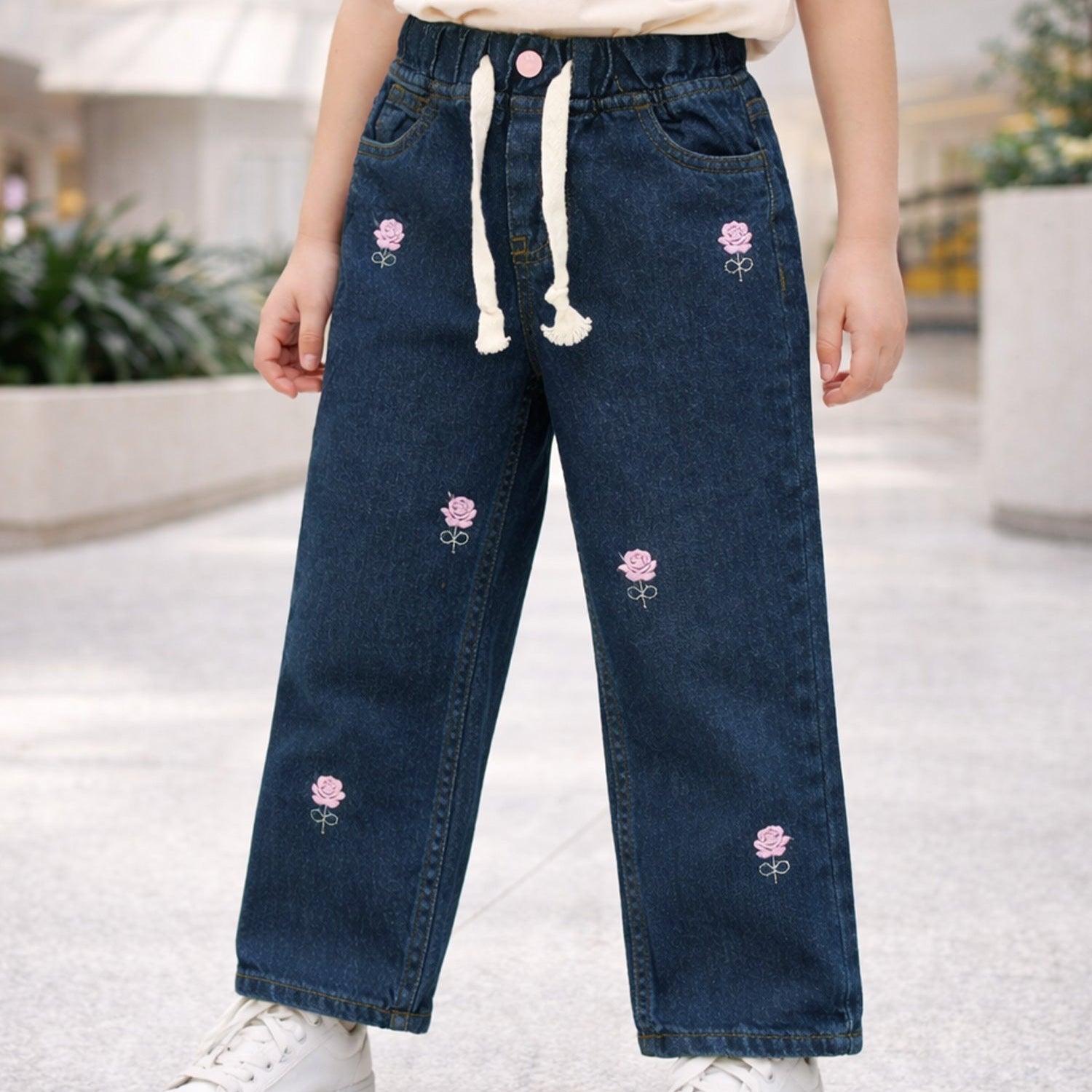 Turbo "FAIRYRAIN" Embroidered Denim Jeans For Girls