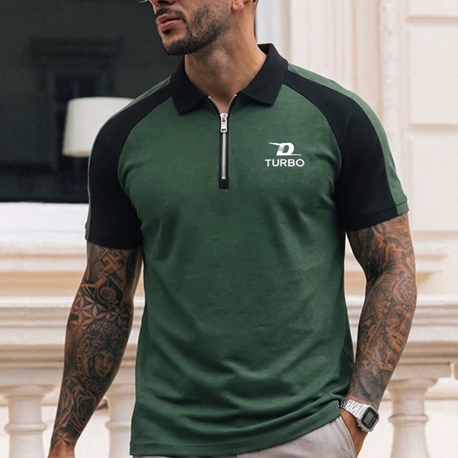 Turbo Modern Placket Men's Polo Shirt