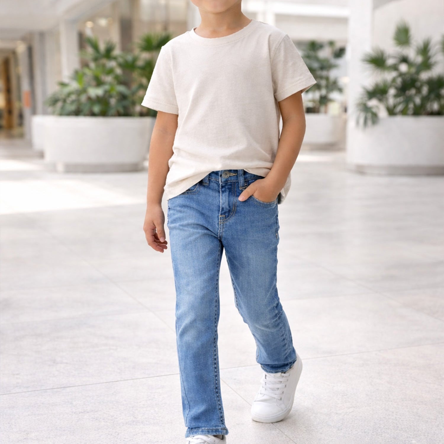 Turbo Relaxed Fit Jeans For Boys In Light Blue
