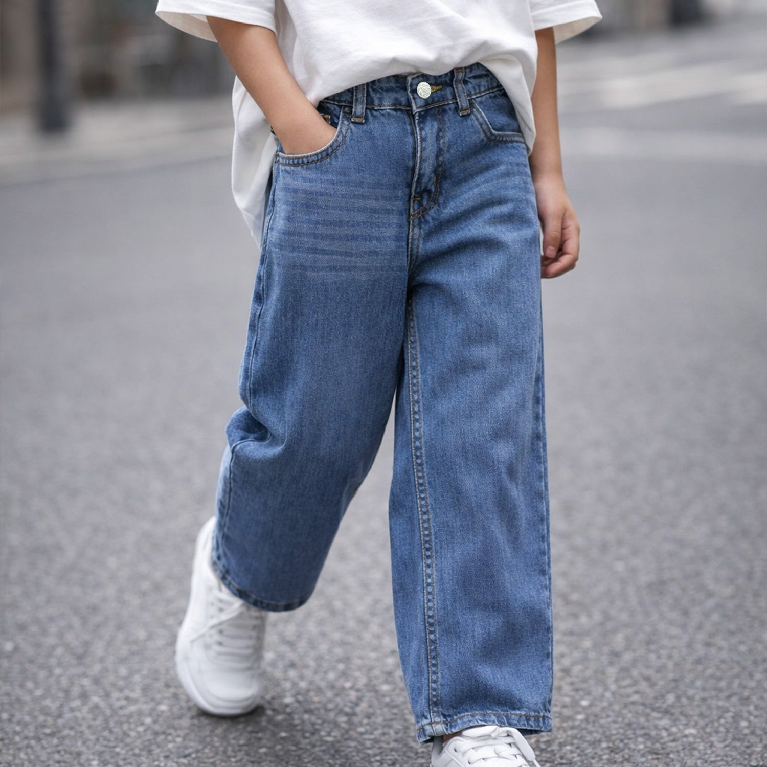 Turbo Elastic Waistband Jeans For Boys