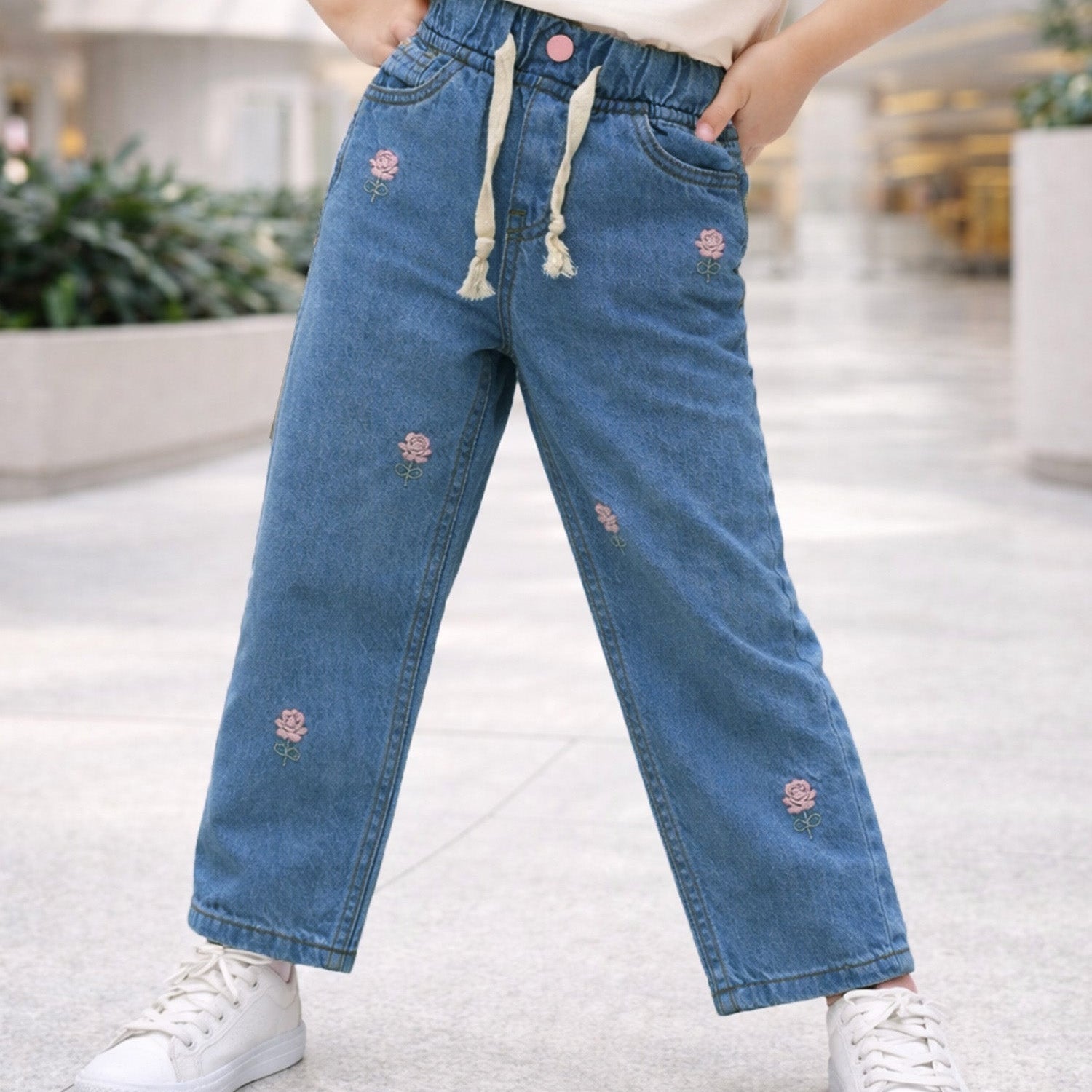 Turbo "FAIRYRAIN" Embroidered Denim Jeans For Girls
