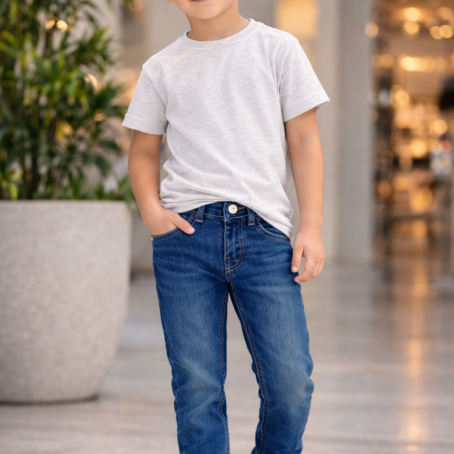 Turbo Relaxed Fit Jeans For Boys In Mid Blue