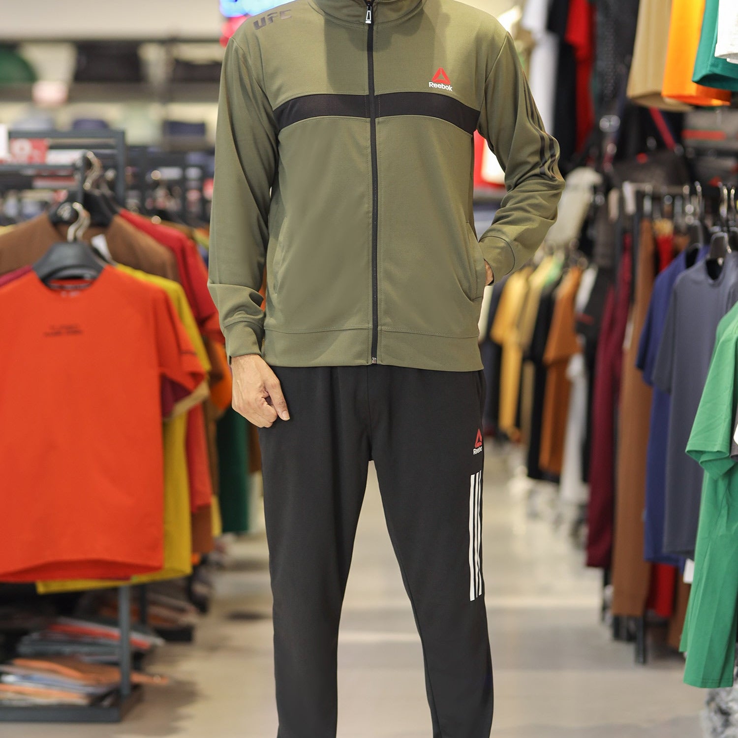 Rebok Ufc Fk Blank Walkout Mock Neck Tracksuit