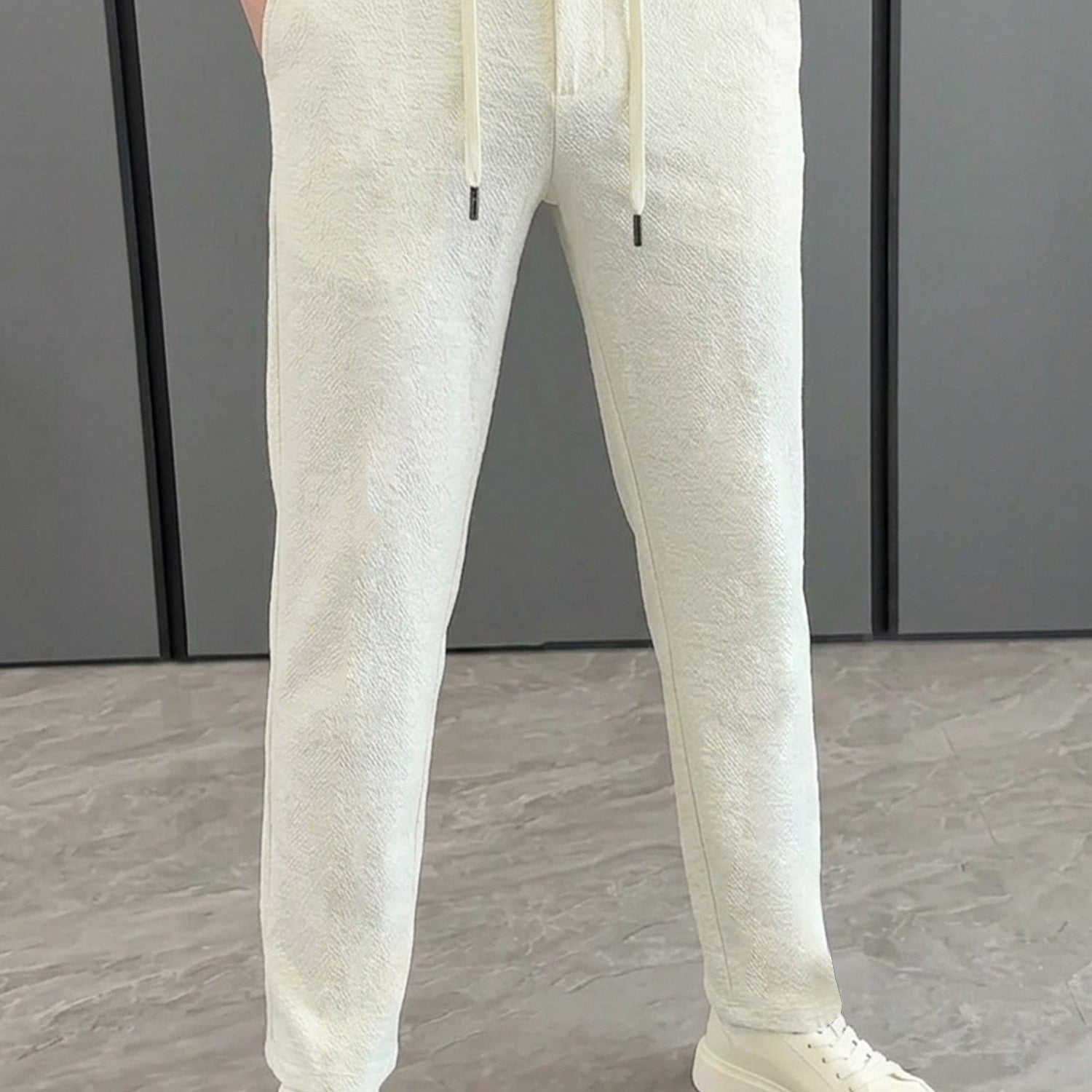 Tmy Drawstring Waist Elastic Slim-Fit Trouser