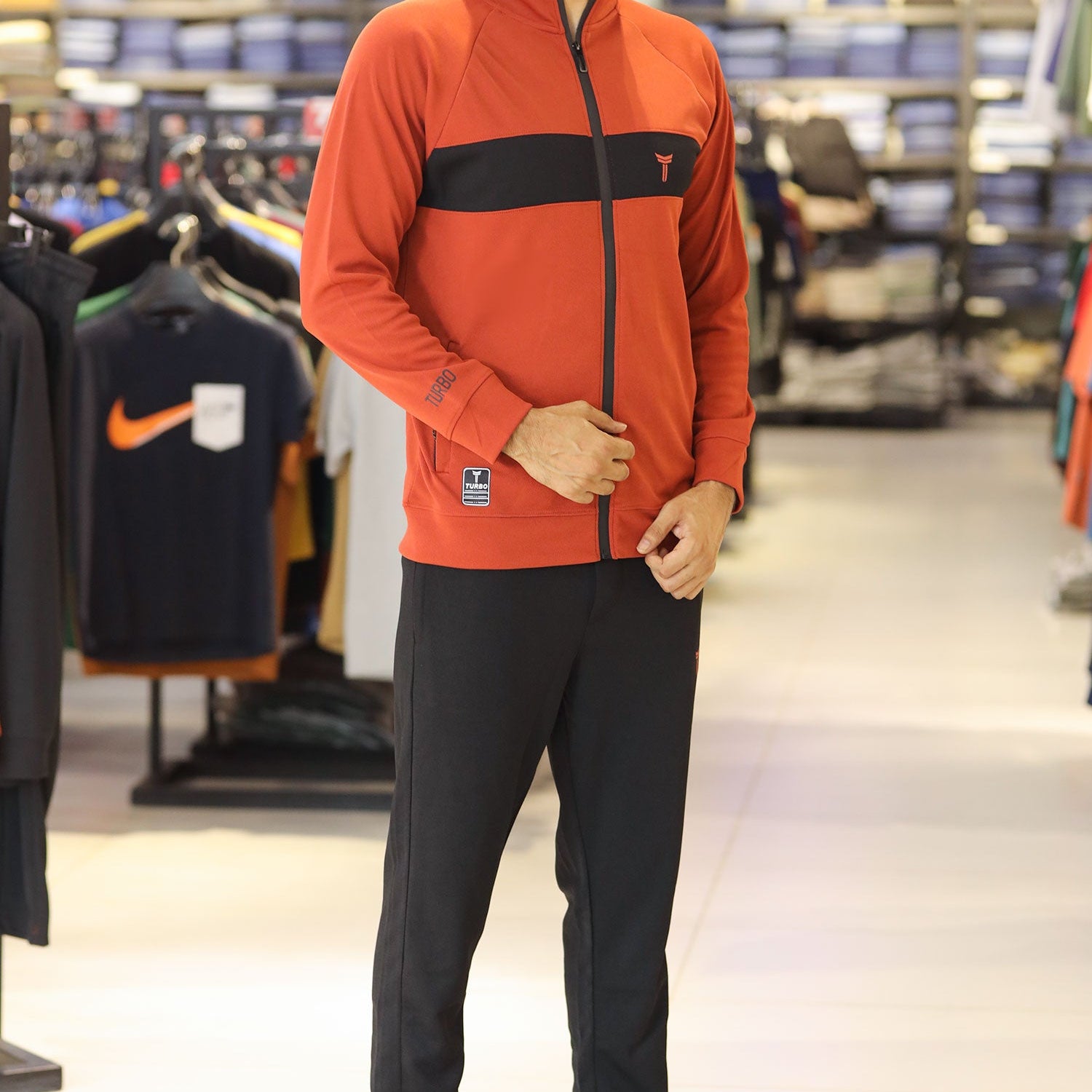 Turbo TrainFit Panel Mock Neck Zipper Tracksuit