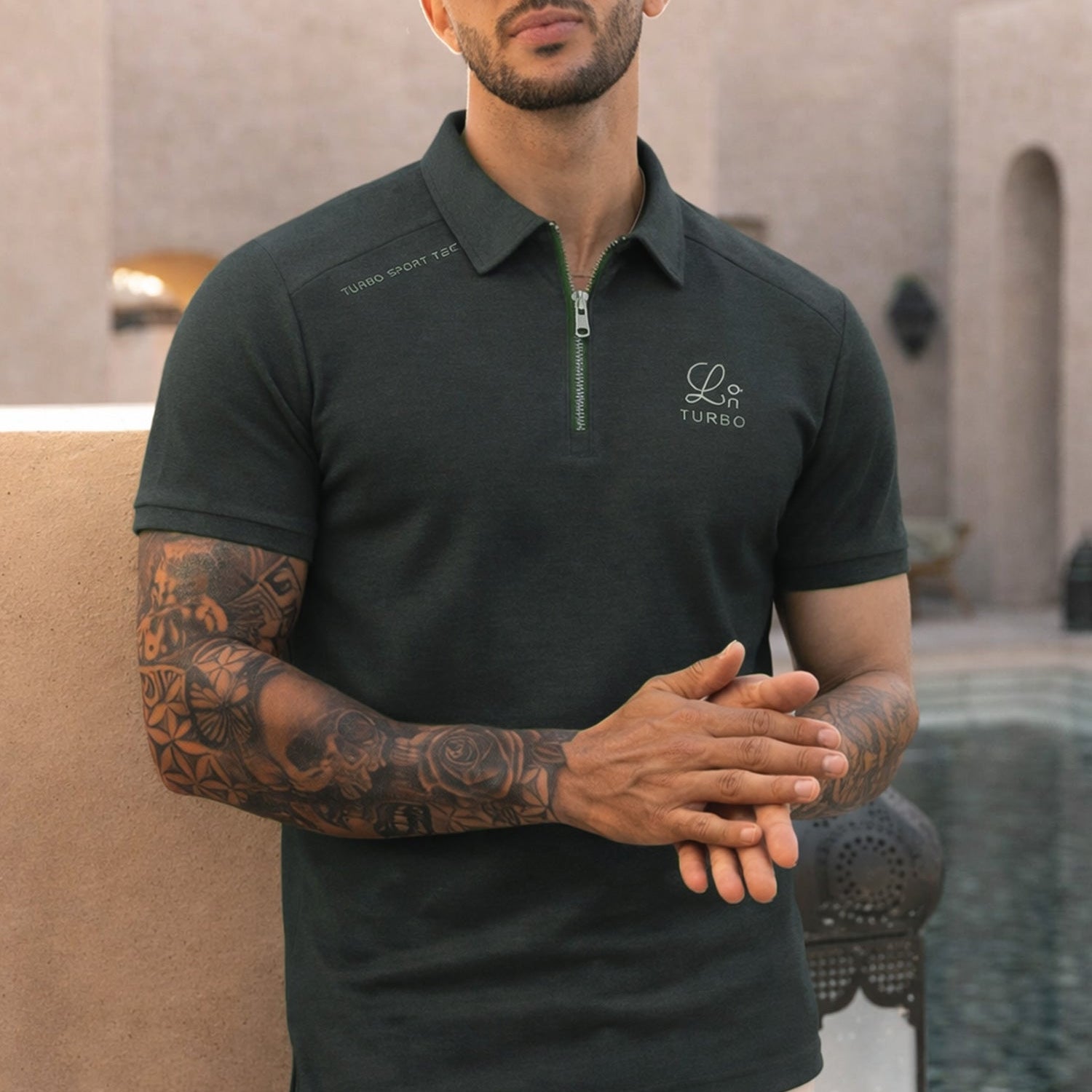 Turbo Zip Collar Style Men's Polo Shirt