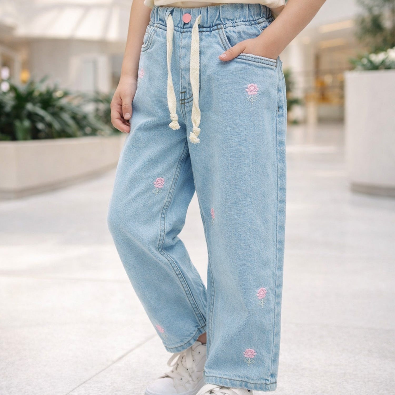 Turbo "FAIRYRAIN" Embroidered Denim Jeans For Girls