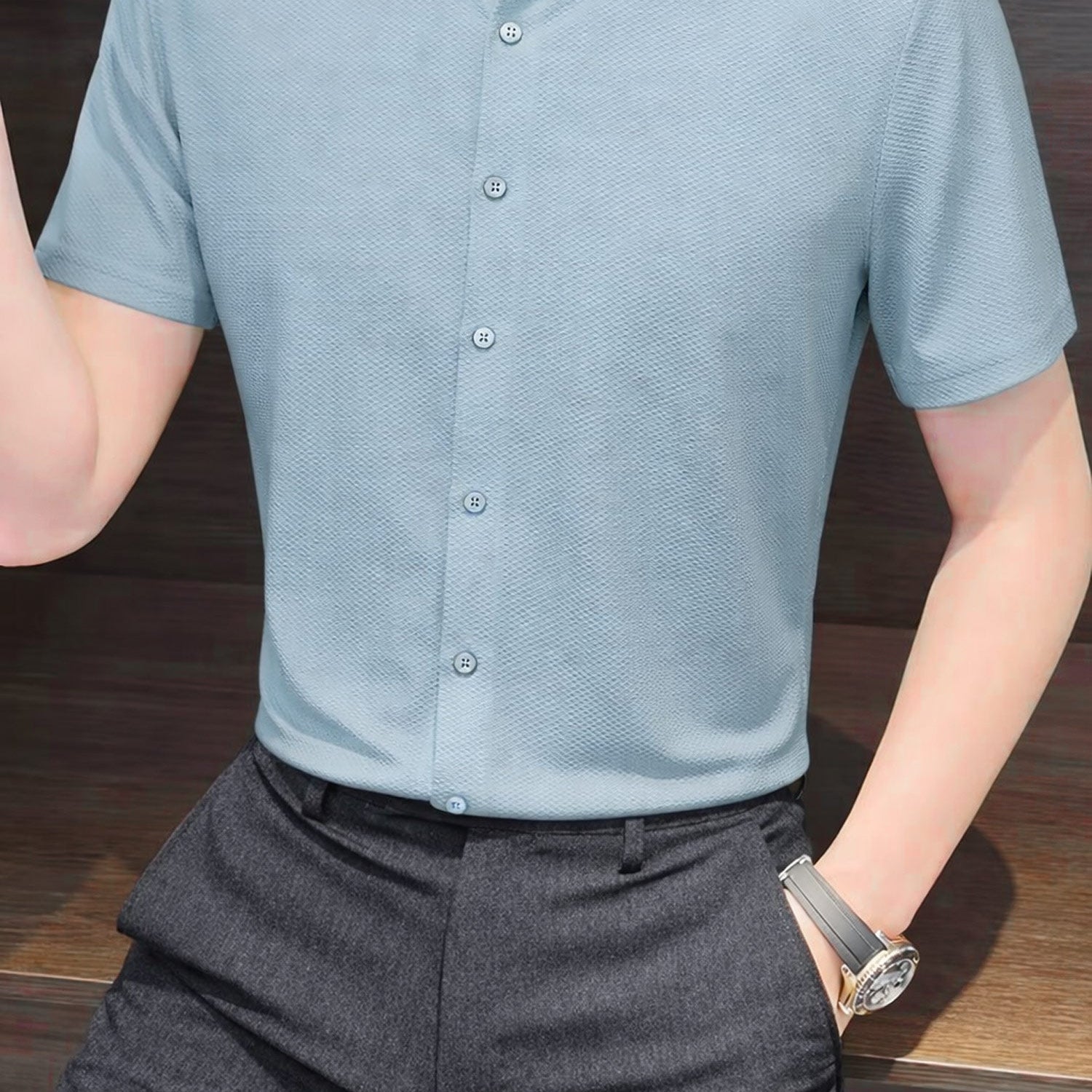 Men's Cuban Texture Silk Casual Shirt
