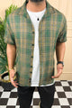 Turbo Classic Pattern Comfort Casual Shirt In Green