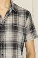 Turbo Classic Pattern Comfort Casual Shirt In Charcoal Black
