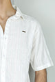 Turbo Wave Texture Crochet Casual Shirt In White