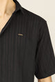 Turbo Minimalist Design Half Sleeve Casual Shirt In Black