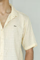 Turbo Designer Motif Embossed Casual Shirt In Light Lemon