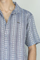 Turbo Cubin Textured Striped Casual Shirt In Light Purple