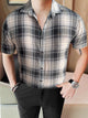 Turbo Classic Pattern Comfort Casual Shirt In Charcoal Black