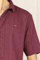 Turbo Minimalist Design Half Sleeve Casual Shirt In Plum