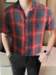 Turbo Classic Pattern Comfort Casual Shirt In Dark Blue
