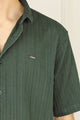 Turbo Minimalist Design Half Sleeve Casual Shirt In Dark Green