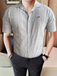 Turbo Down Box Collared Casual Shirt In Slate Grey