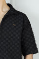 Turbo Puff Structured Pattern Casual Shirt In Black