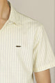 Turbo Creamline Striped Comfort Casual Shirt In Off White