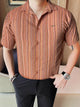 Turbo Spring Edit Textured Casual Shirt In Red Brick