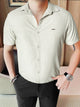 Turbo Creamline Striped Comfort Casual Shirt In Off White