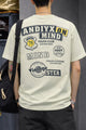 Turbo Distinctive Chest Design Oversize Tee in Beige