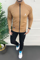 Jrdn Jumpman Signature Slogan Zipper Tracksuit In Black&Camel