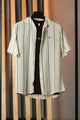 Turbo Patterned Lining Style Casual Shirt In Beige