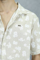 Turbo Rich Floral Printed Casual Shirt In Beige