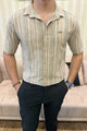 Turbo Spring Edit Textured Casual Shirt In Beige
