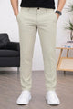 Regular & Tailored Formal Slim Fit Cotton Pant In Beige