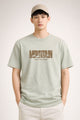Mens Mountain Typography Graphic Tee In Beige