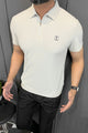 Turbo Elite Weave Textured Zipper Men's Polo Shirt