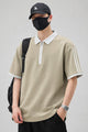Turbo Half-Zipper Closure Style Men's Polo Shirt In Beige