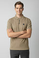 Turbo Tri-Angle Pattern Zip-Collar Men's Polo Shirt
