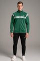 Turbo Edge Slim Fit Mock Neck Zipper Style Tracksuit In Black&Green