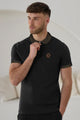 Turbo Abstract Zip Collar Men's Polo Shirt In Black