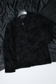 Snap-Button Closure Suede Leather Jacket In Black