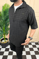 Turbo ShowOff Self Pattern Casual Shirt In Black
