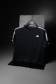 Adds Shoulders 3 Stripe Style Imp Dry-Fit Tee In Black