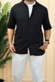 Turbo Endless Cool Embossed Casual Shirt In Black
