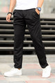 Turbo Comfort Front Plate Regular Straight-Fit Trouser In Black